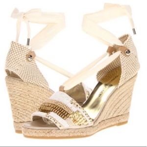😀Donald J Pliner - Beaded Espadrille Wedges - 9.5